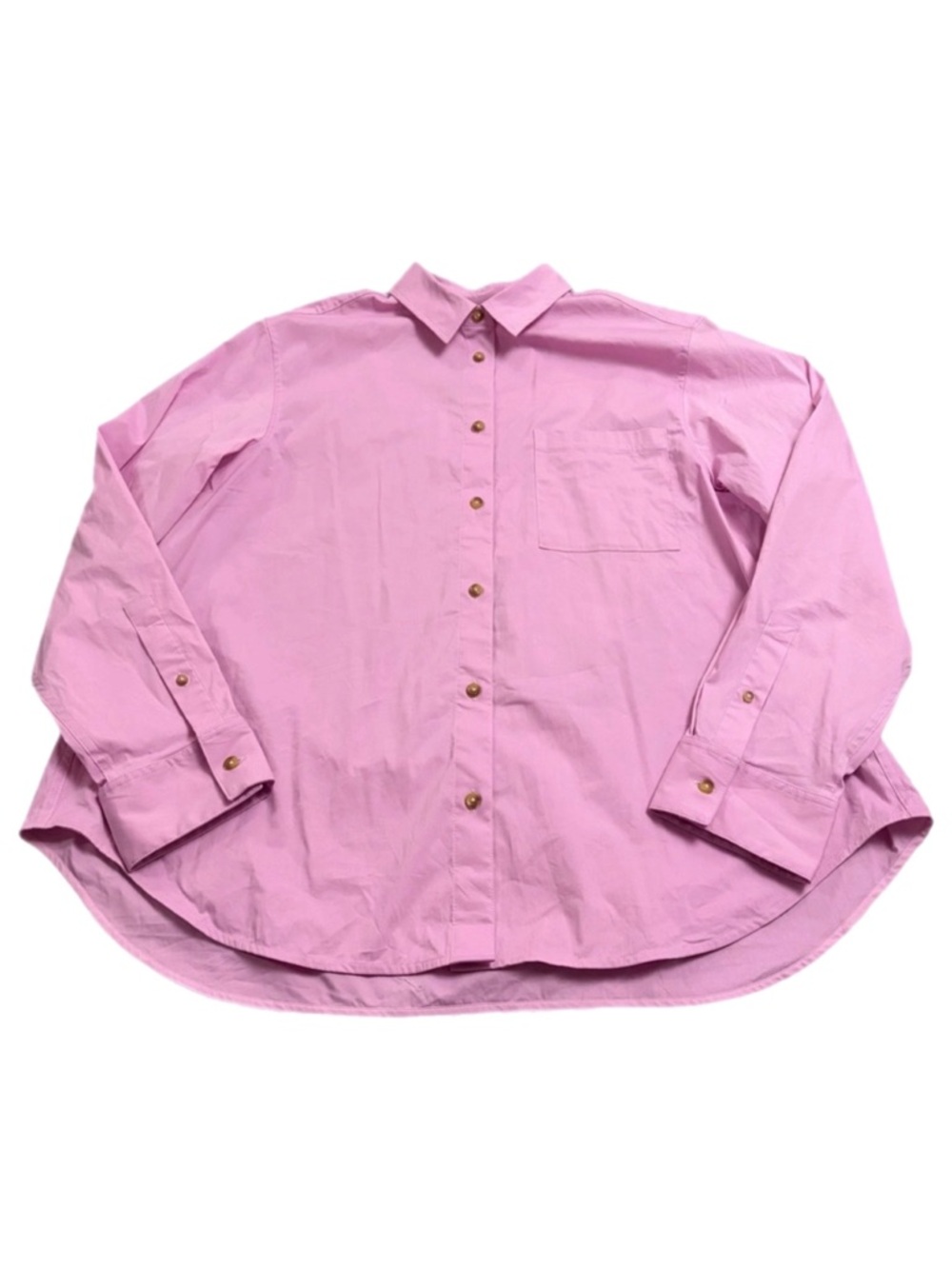 NWOT Lululemon Relaxed-Fit Cotton-Blend Poplin Button-Down Shirt Vita Pink XL